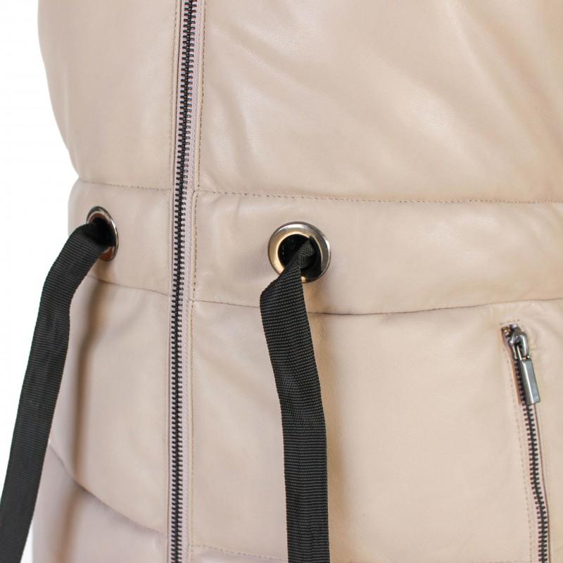 Zerimar Shoes Chaleco De Piel Acolchado Con Capucha Y Lazo