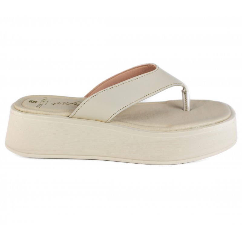 Zerimar Shoes Chanclas De Piel Con Plataforma Modelo DMR