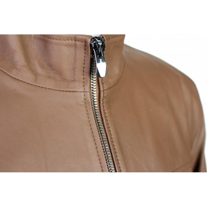 Zerimar Shoes Chaqueta De Cuero Con Cremallera Modelo PANPET