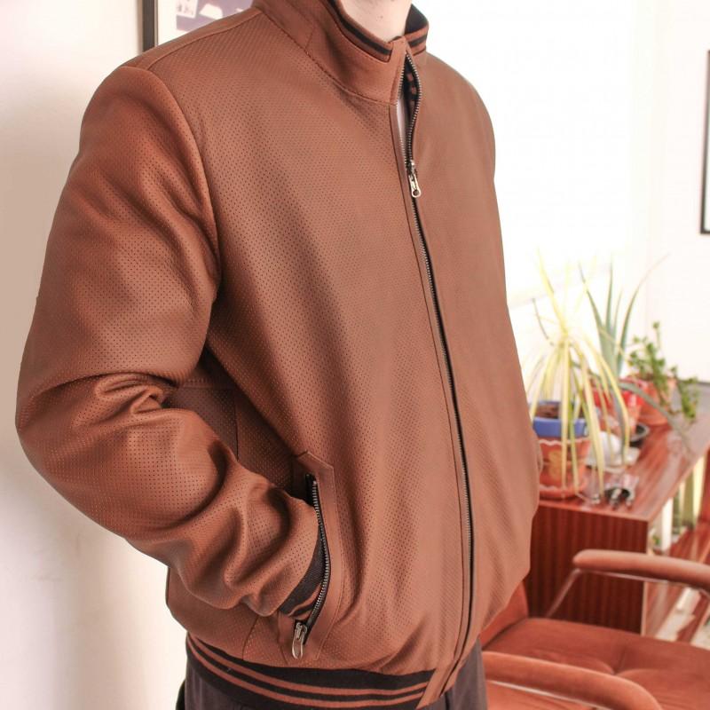 Zerimar Shoes Chaqueta De Cuero Perforada Modelo ITALIA