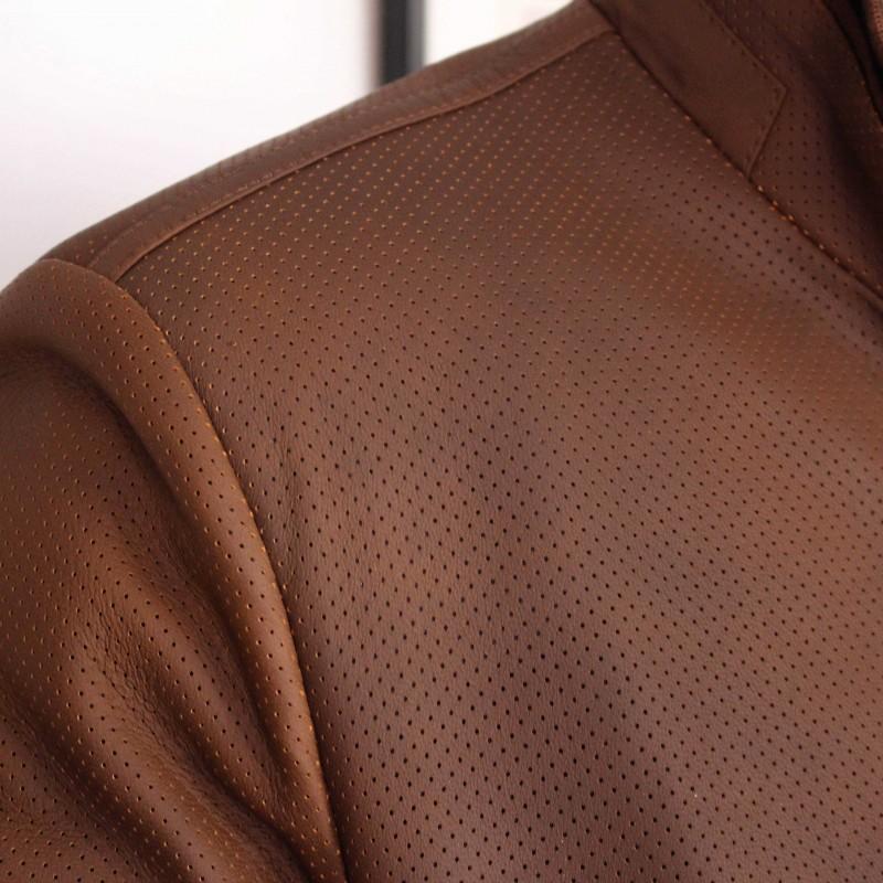 Zerimar Shoes Chaqueta De Cuero Perforada Modelo ITALIA