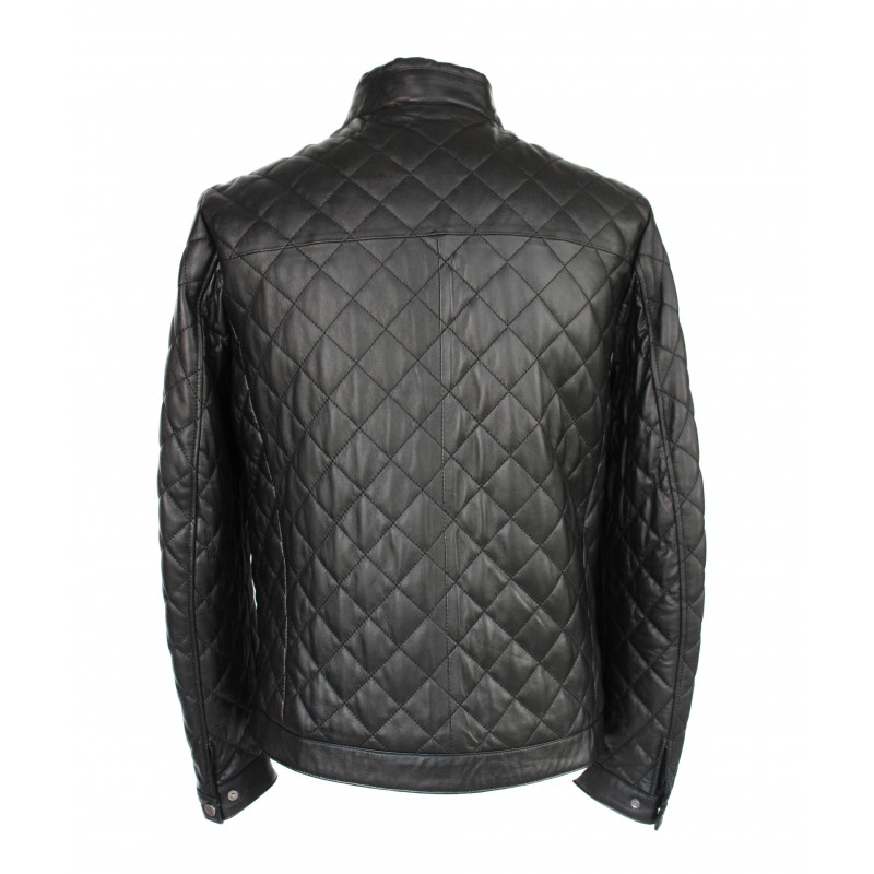 Zerimar Shoes Chaqueta De Piel Acolchada Con Detalle Rojo