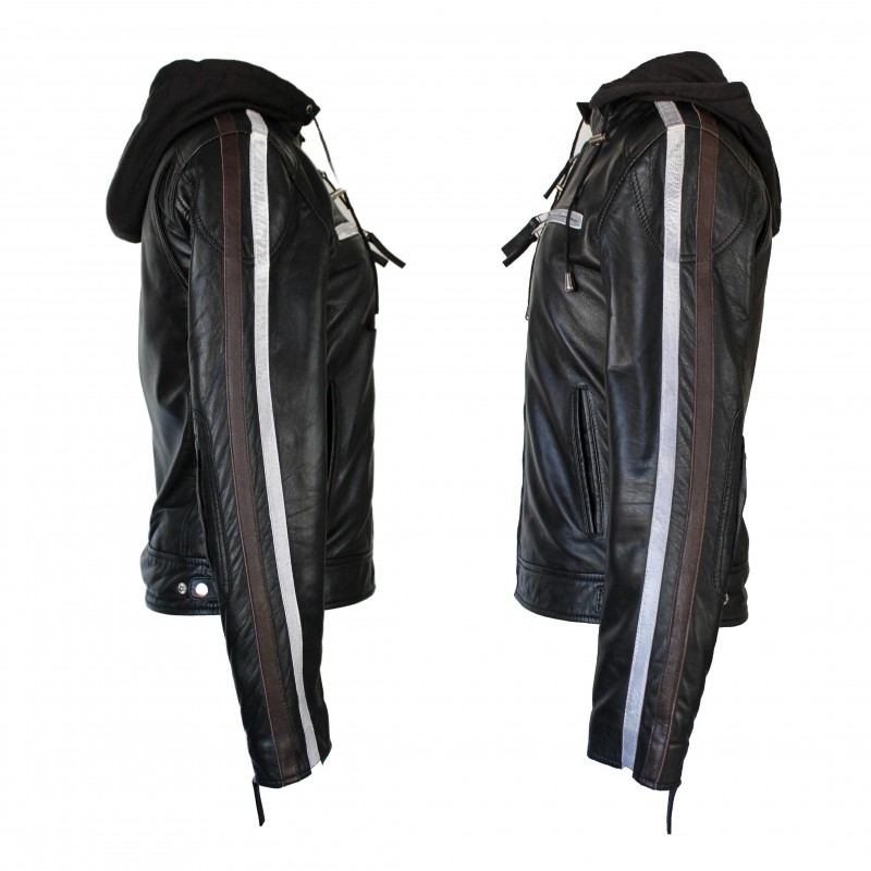 Zerimar Shoes Chaqueta De Piel Con Capucha Removible BALLWO1