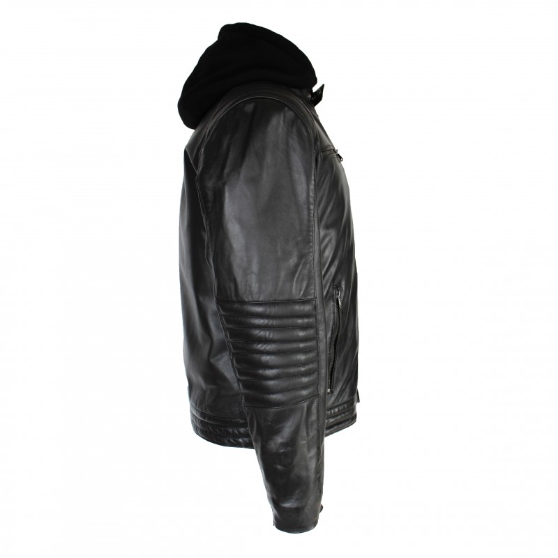 Zerimar Shoes Chaqueta De Piel Con Capucha Removible BANDO