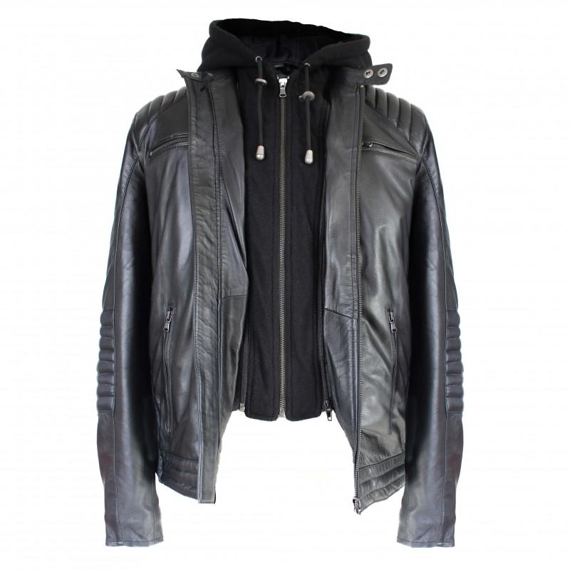 zerimar shoes Chaqueta de piel con capucha removible BANDO