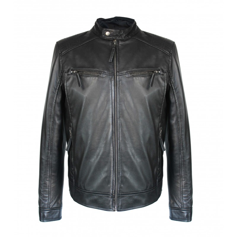 Zerimar Shoes Chaqueta De Piel Con Capucha Removible NOTTE