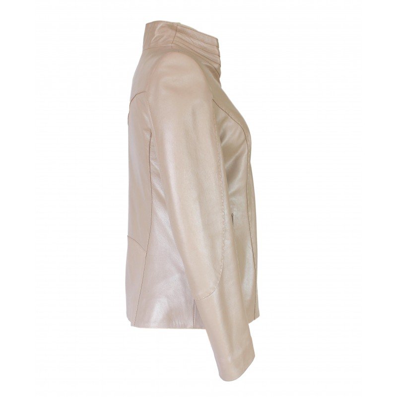 Zerimar Shoes Chaqueta De Piel Con Cremallera Diagonal FOSTE