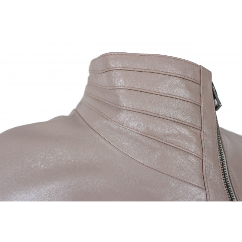 Zerimar Shoes Chaqueta De Piel Con Cremallera Diagonal FOSTE