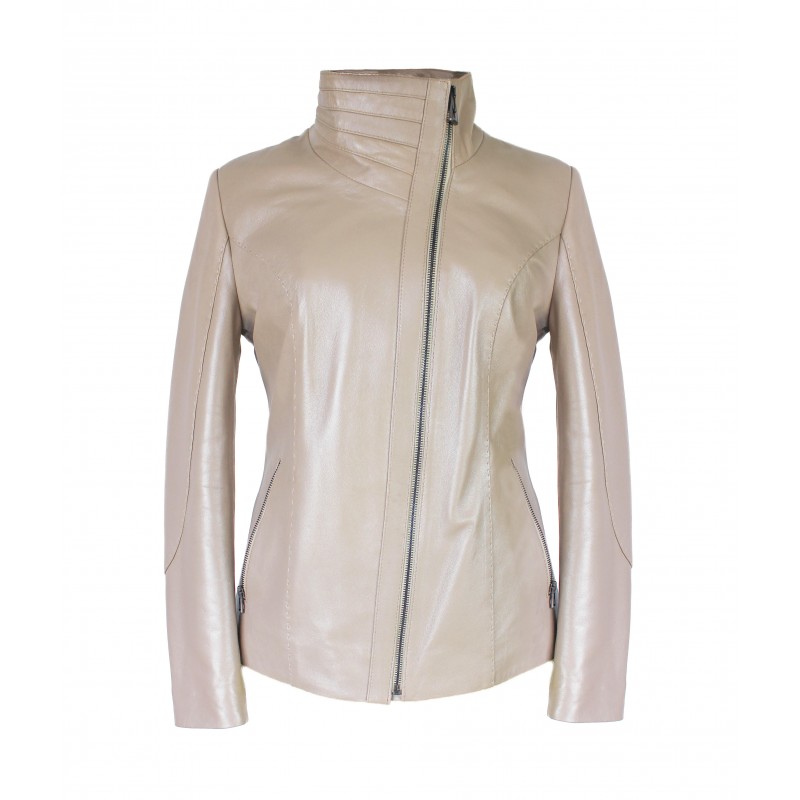 zerimar shoes Chaqueta de piel con cremallera diagonal FOSTE