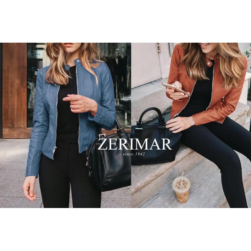 Zerimar Shoes Chaqueta De Piel Con Cremallera Modelo CANAZEI
