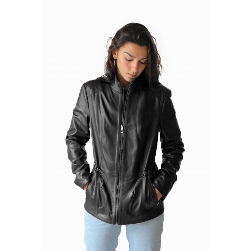 Zerimar Shoes Chaqueta De Piel Con Cremallera Modelo KINLEY