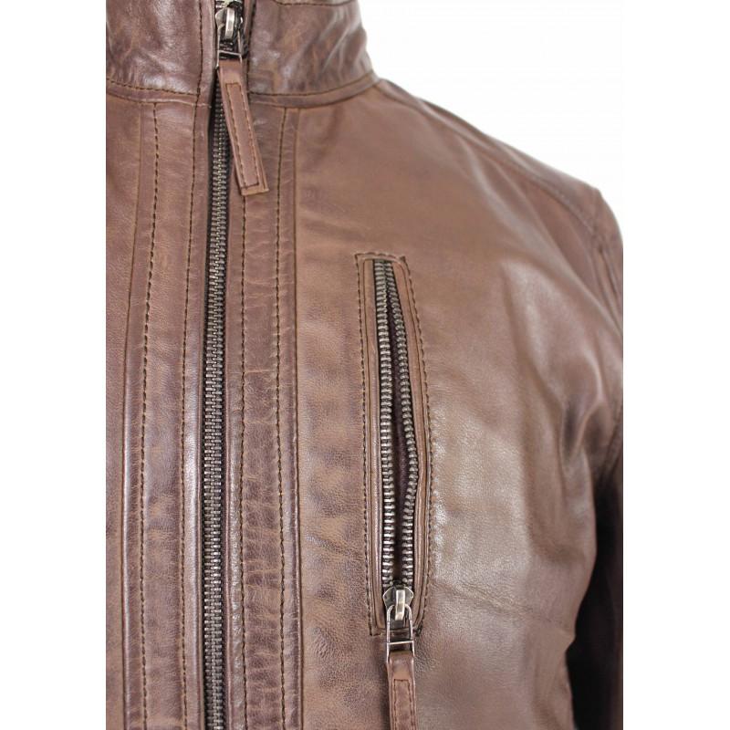 Zerimar Shoes Chaqueta De Piel Con Cremallera ROCHA