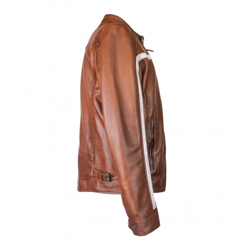 Zerimar Shoes Chaqueta De Piel Con Detalle Blanco CORDOBA