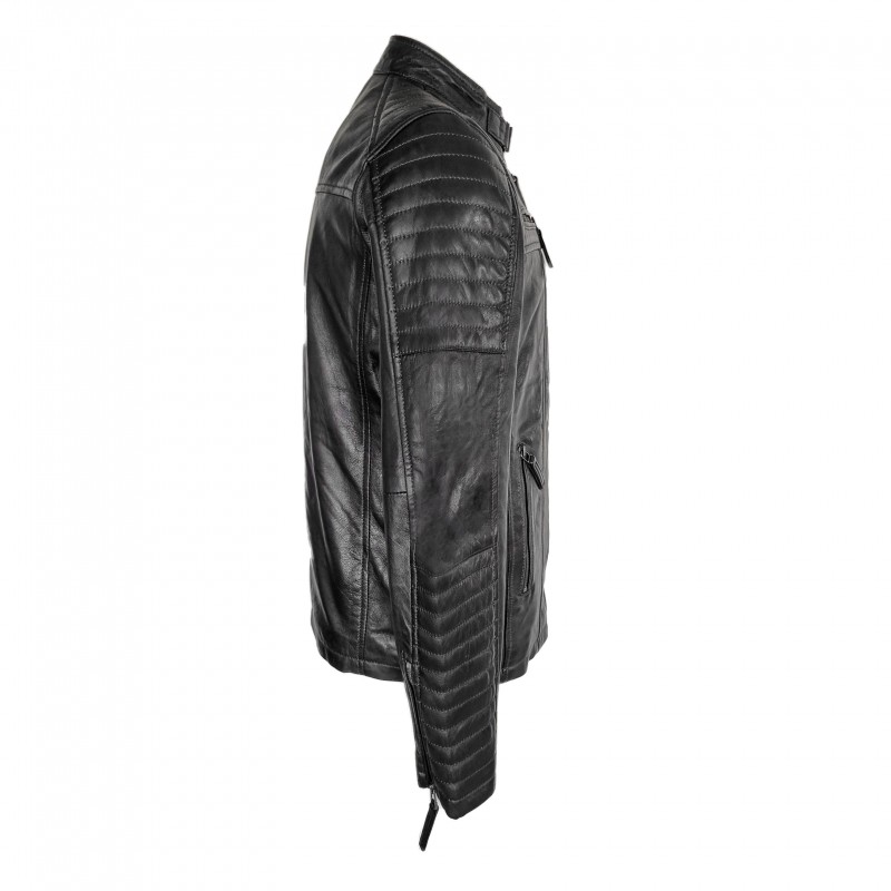 Zerimar Shoes Chaqueta De Piel Con Detalle Relieve Modelo NAVAR