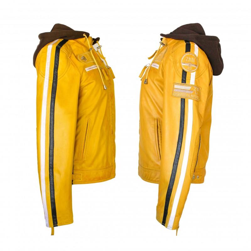 Zerimar Shoes Chaqueta De Piel Con Parches Y Capucha Removible BALLWO