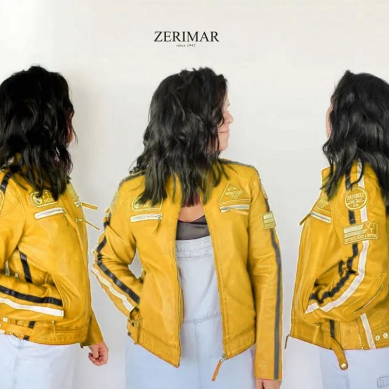 Zerimar Shoes Chaqueta Heavy De Piel Con Parches Modelo 120