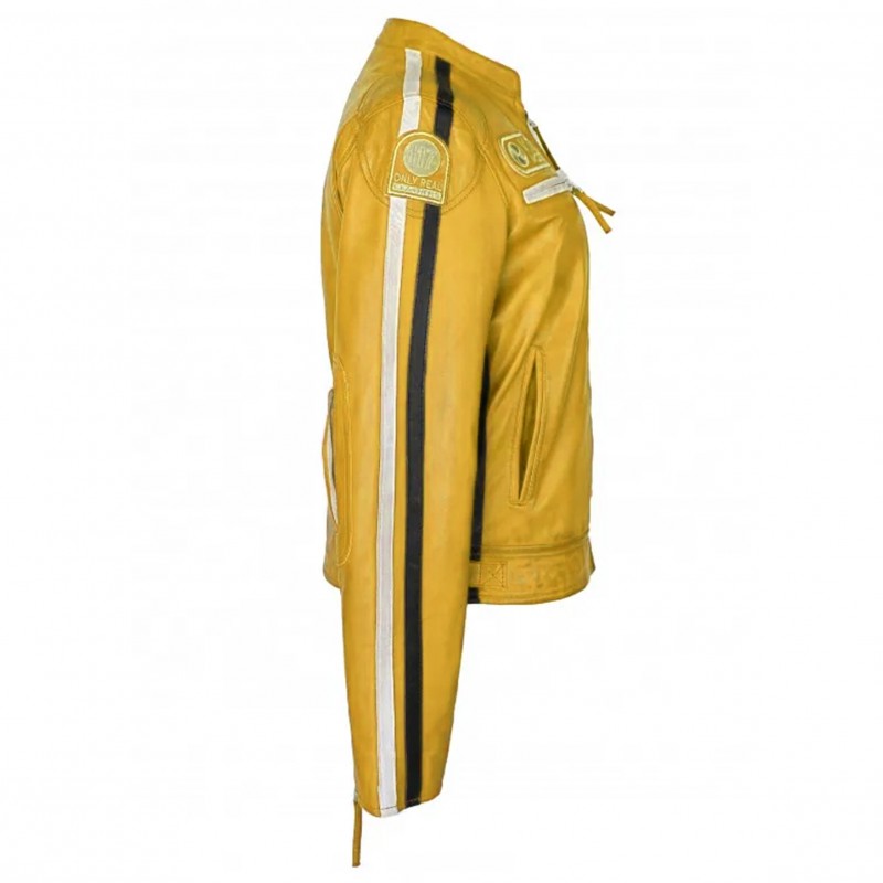 Zerimar Shoes Chaqueta Heavy De Piel Con Parches Modelo 120