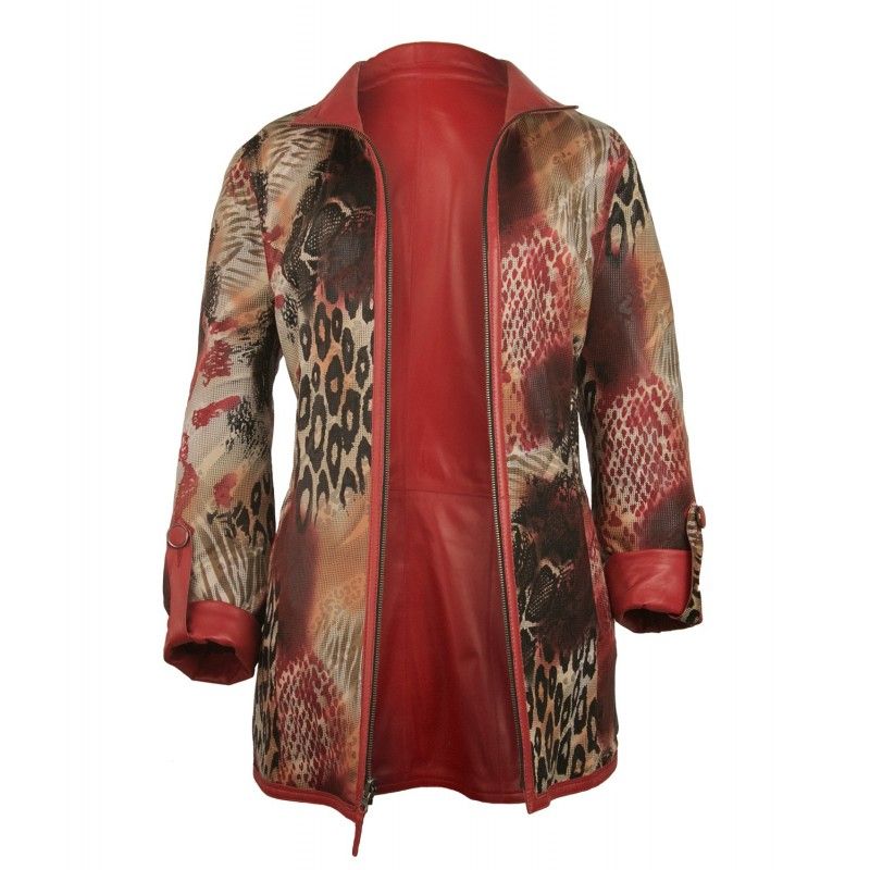 Zerimar Shoes Chaqueta Reversible De Cuero Larga Con Cierre De Cremallera