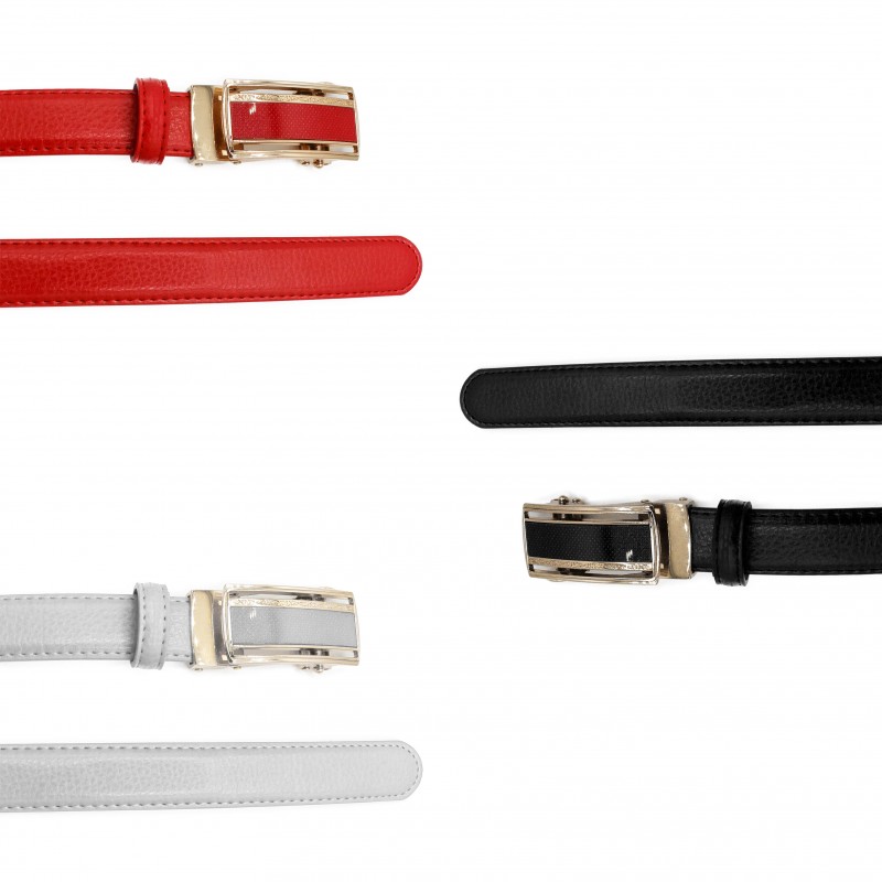 Zerimar Shoes Cinturon De Piel Con Hebilla Automatica Modelo LINES