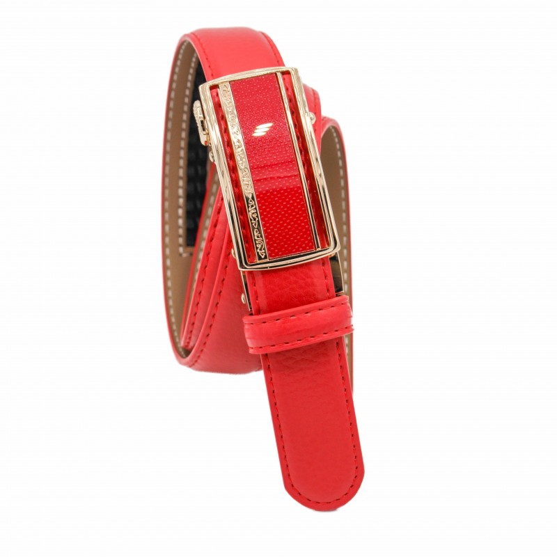 zerimar shoes Cinturon de piel con hebilla automatica modelo LINES