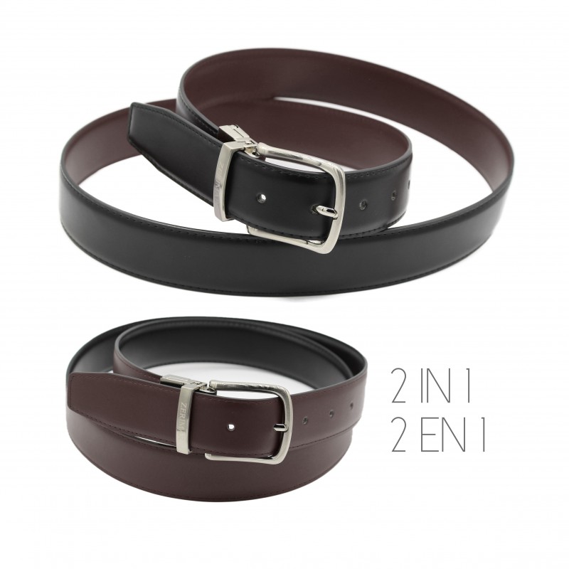 Zerimar Shoes Cinturon Reversible De Piel De 32 Mm Modelo DOUBLO