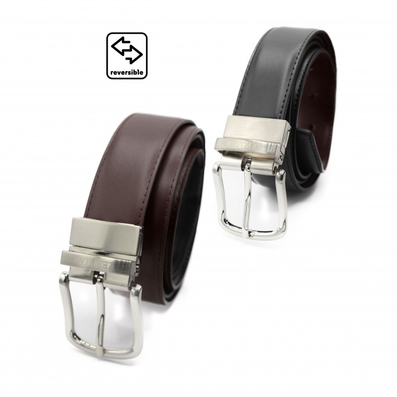 Zerimar Shoes Cinturon Reversible De Piel De 32 Mm Modelo DOUBLO