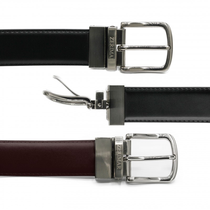 Zerimar Shoes Cinturon Reversible De Piel De 32 Mm Modelo DOUBLO