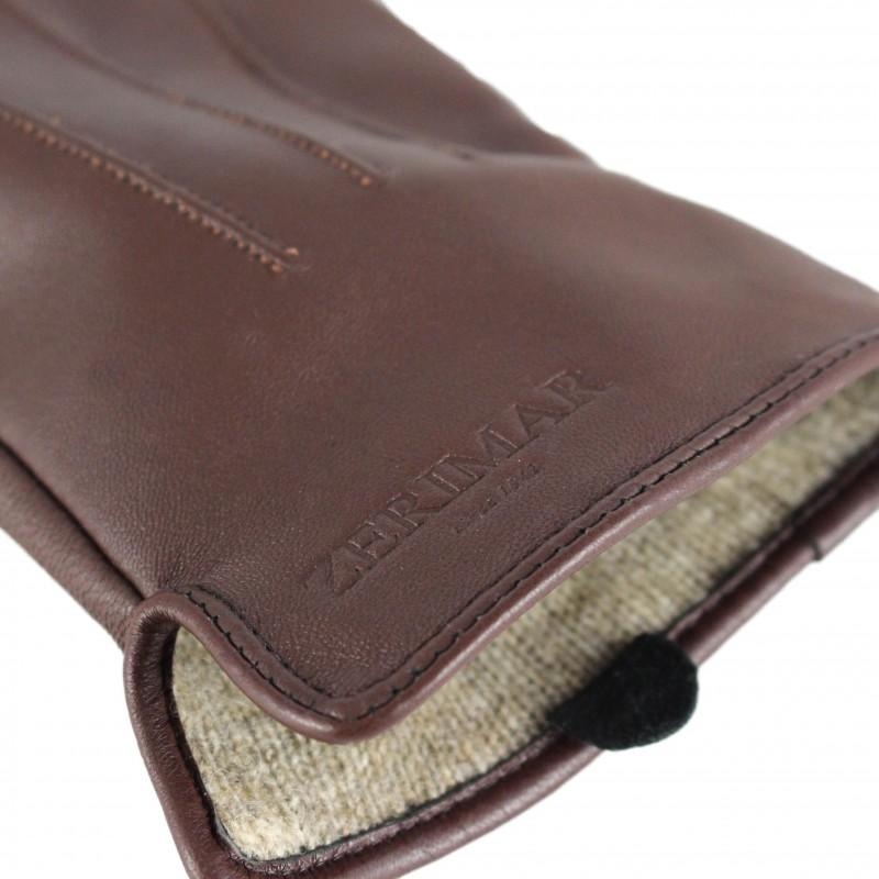 Zerimar Shoes Guantes De Piel Para Hombre Modelo FLOWK