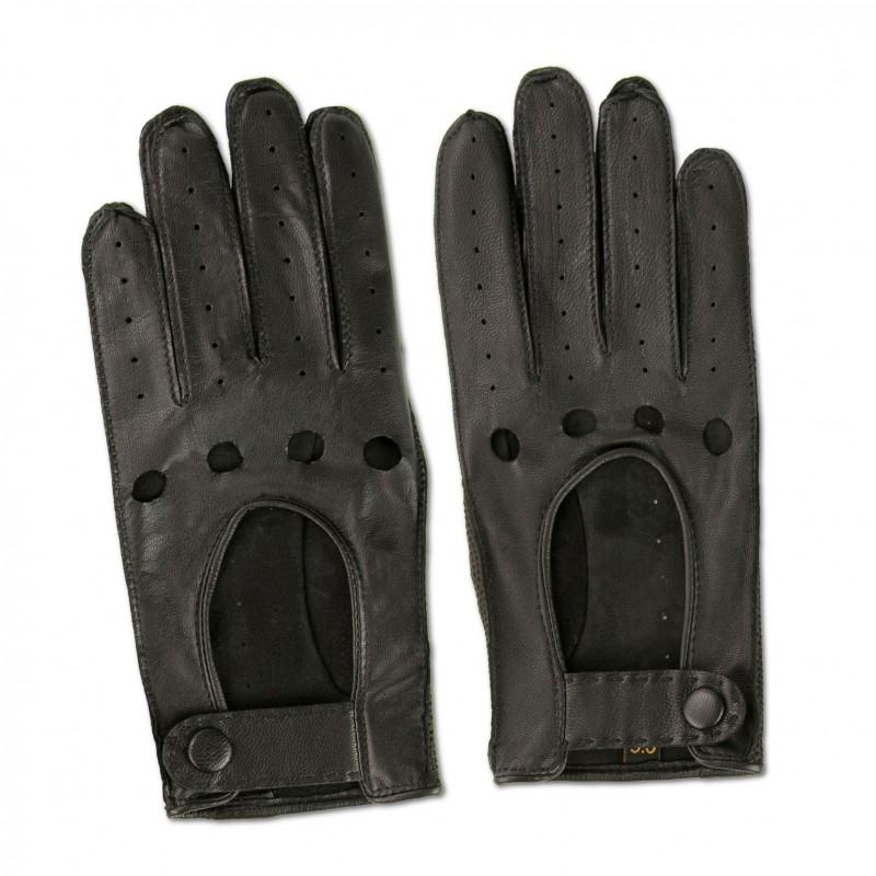 zerimar shoes Guantes para conducir de cuero con cierre de botón