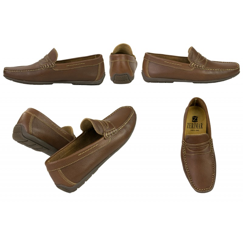 Zerimar Shoes Mocasines Antifaz De Piel En Varios Colores Con Costura