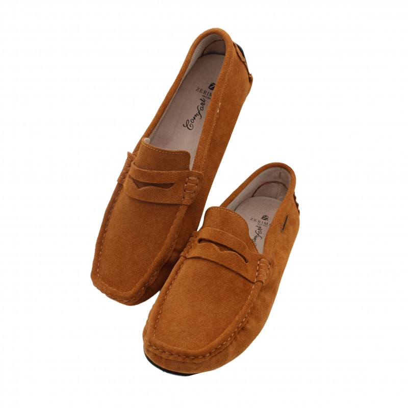 Zerimar Shoes Mocasines De Ante Natural Con Antifaz Modelo BONNY