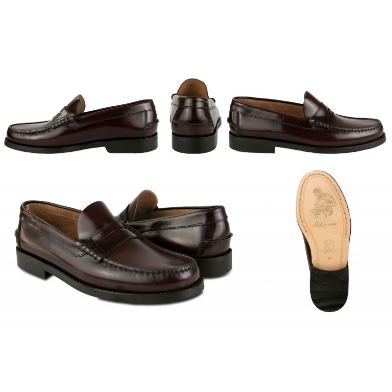 Zerimar Shoes Mocasines Negros De Piel Natural Con Antifaz TALLA PLUS