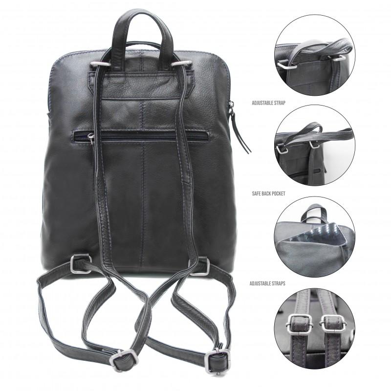 Zerimar Shoes Mochila De Piel Cremallera 30x8x25 Cm