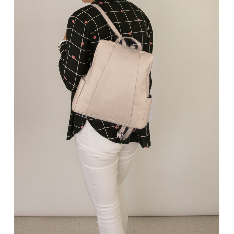 Zerimar Shoes Mochila De Piel Natural Con Cierre Trasero Antirrobo