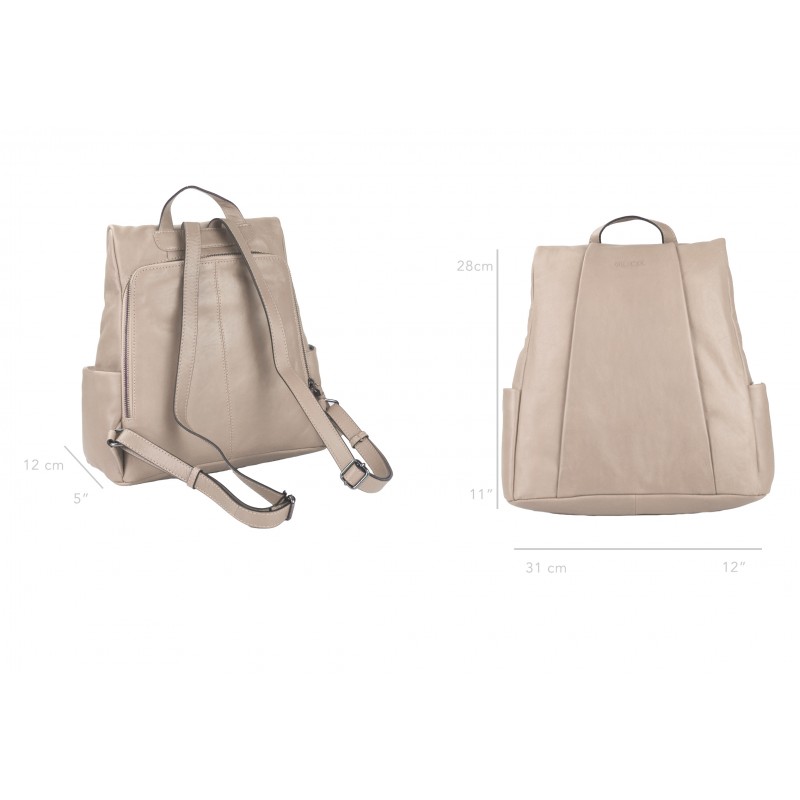 Zerimar Shoes Mochila De Piel Natural Con Cierre Trasero Antirrobo