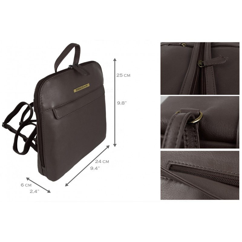 Zerimar Shoes Mochila De Piel Natural De Mujer Estilo Casual 25x24x6 Cm