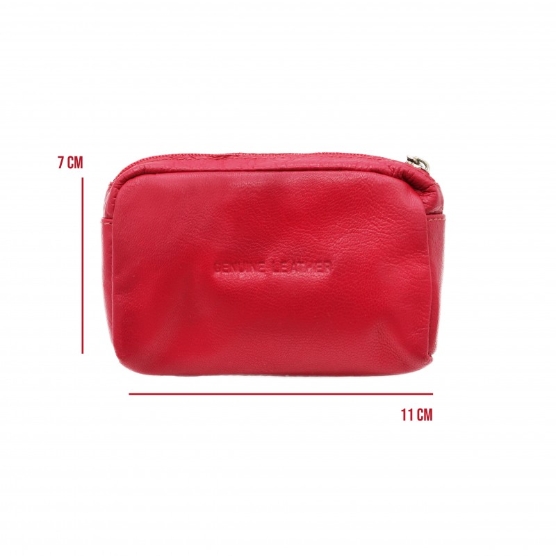 Zerimar Shoes Monedero De Piel Con Llavero 7x11 Cm CHERRY