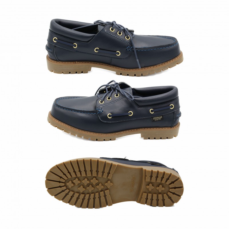 Zerimar Shoes Nauticos De Piel Con Cordones Modelo KANCHEN