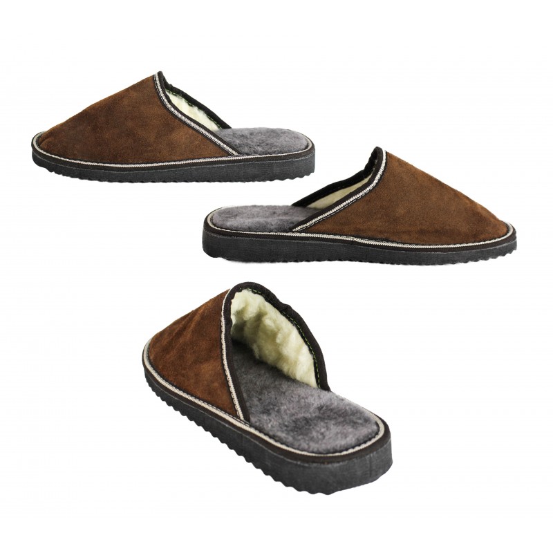 Zerimar Shoes Pantuflas De Piel Double Face Para Estar Por Casa