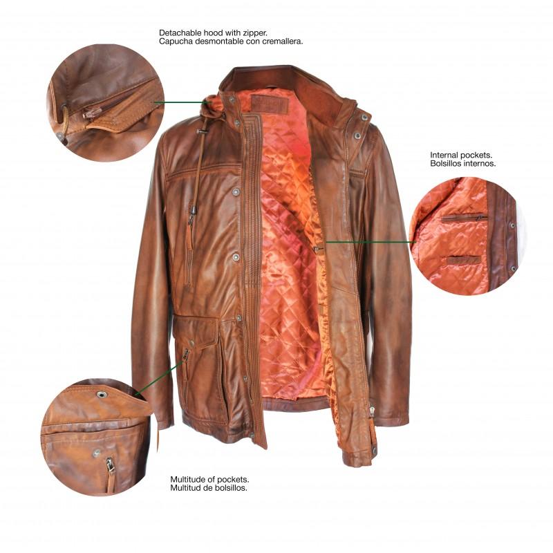 Zerimar Shoes Parka De Piel Con Capucha Removible MASERTO