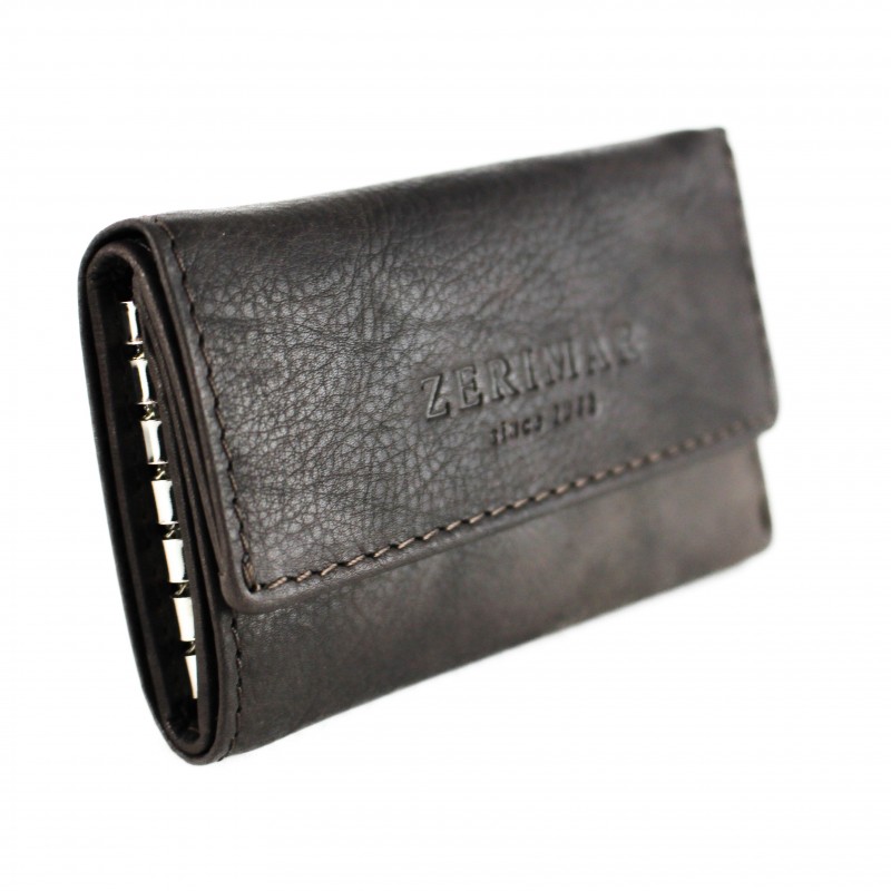 Zerimar Shoes Porta Llaves De Piel Con Bolsillo De Cremallera 10x7 Cm