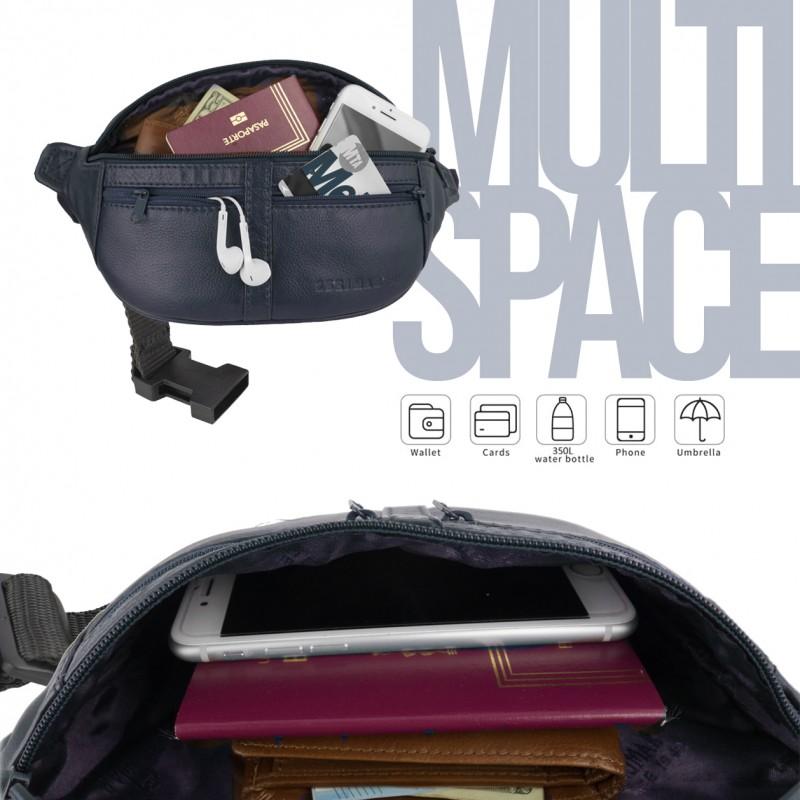 Zerimar Shoes Riñonera De Piel Con Varios Compartimentos 30x11x7 Cm