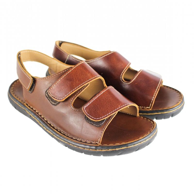 Zerimar Shoes Sandalia De Piel Ajustable Con Velcro Modelo JUKONO