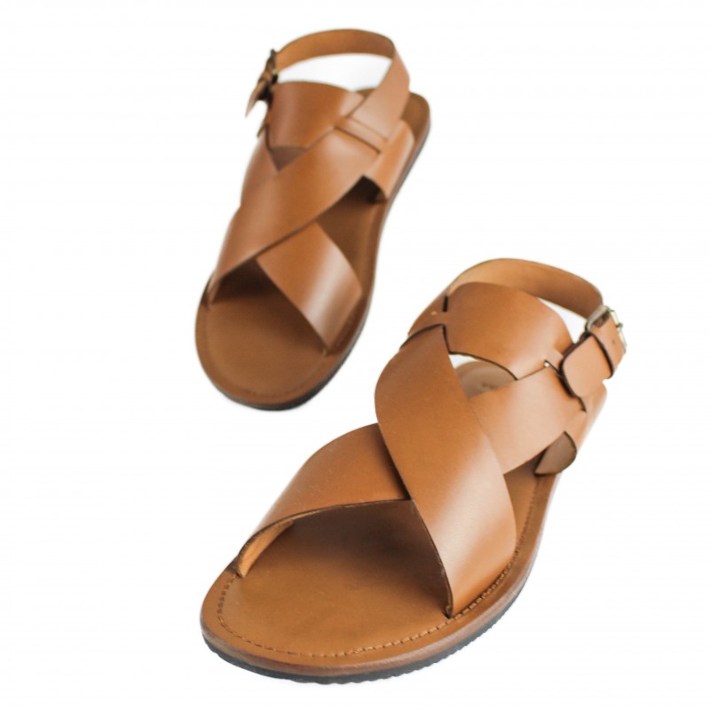 Zerimar Shoes Sandalia De Piel Cruzada Con Hebilla Modelo MATEO