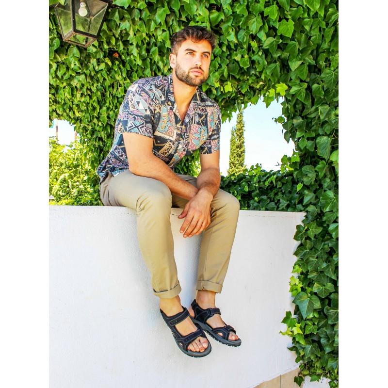 Zerimar Shoes Sandalias De Piel STONE Con Cierre De Velcro