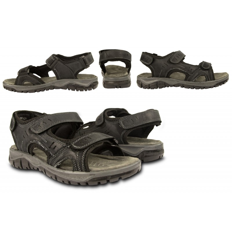 Zerimar Shoes Sandalias De Piel STONE Con Cierre De Velcro