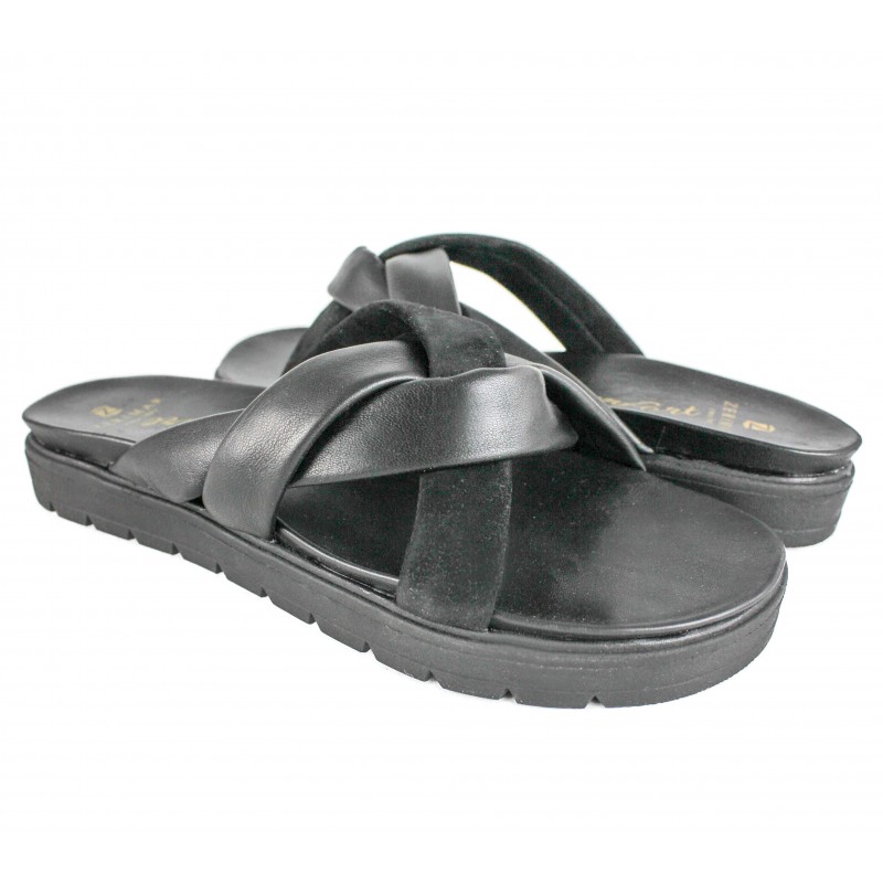 zerimar shoes Sandalias planas de piel combi modelo TRIADA