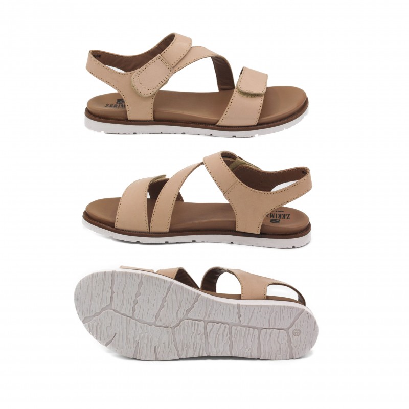 Zerimar Shoes Sandalias Planas De Piel Modelo FAHAR