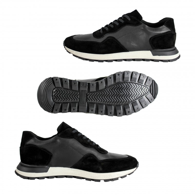 Zerimar Shoes Sneakers De Piel Combi Con Detalle Relieve