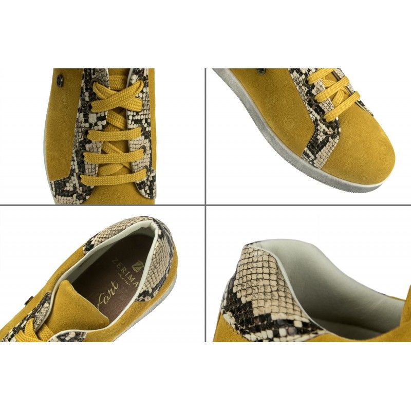 Zerimar Shoes Sneakers De Piel De Colores Con Estampado De Python